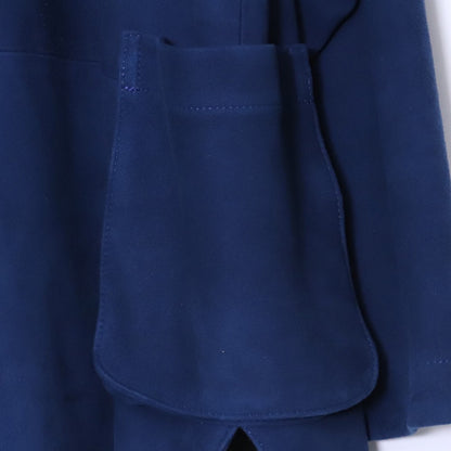 PORTER CLASSIC Suede Leather Shirt Buttons Blue Jacket Size 1