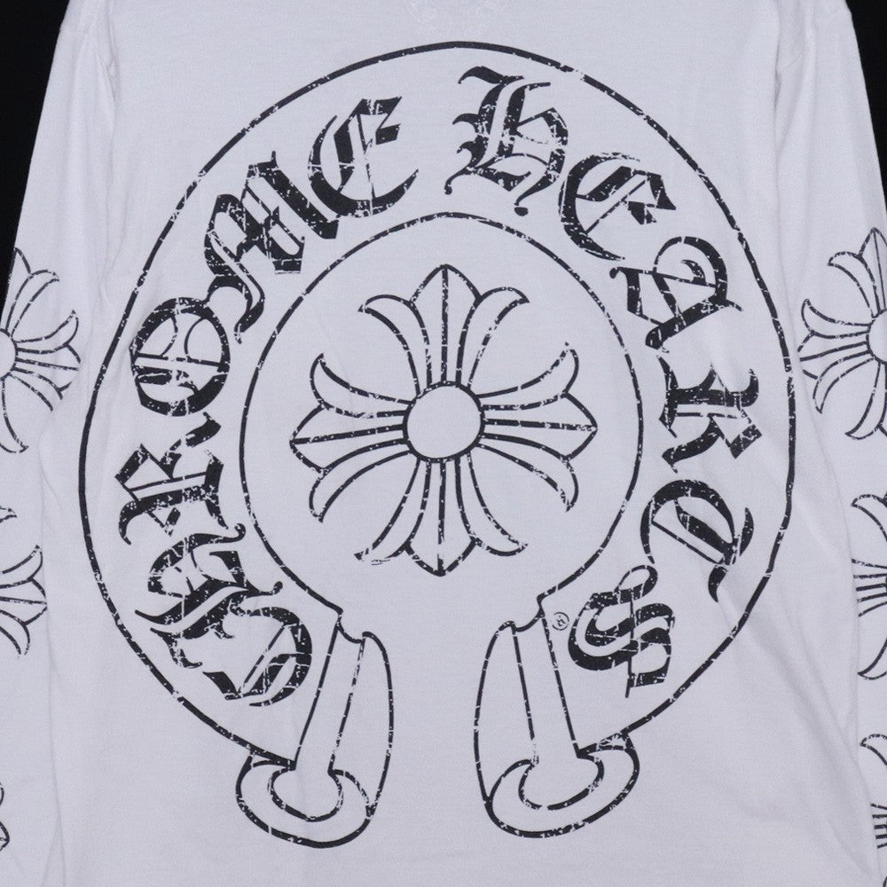 CHROME HEARTS OLD CH Plus Horseshoe T-Shirt White Size M
