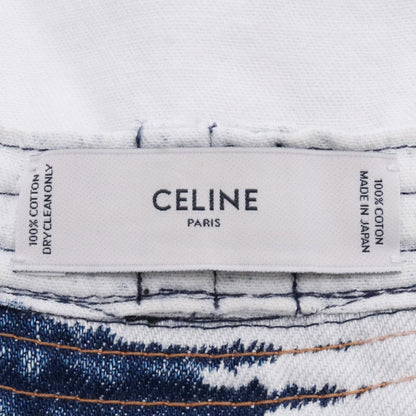 CELINE Tie-Dye Bleached Denim Bucket Hat Blue Size L