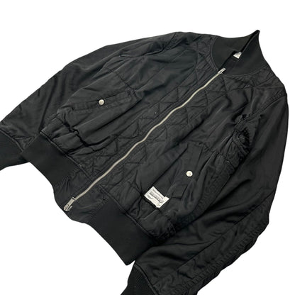 UNDERCOVER 17SS MA-1 Twill Bomber Jacket Black Size 1