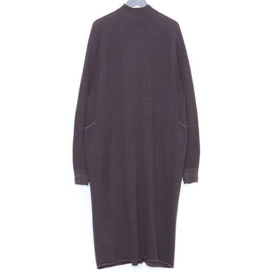 DEVOA High Twist Cotton Stripe Zip Knit Coat Mad Gray Size 3