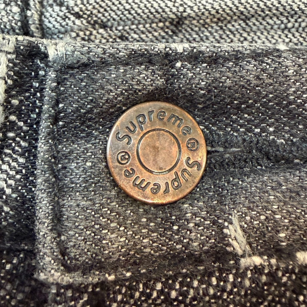 SUPREME 23SS Archive Denim Jacquard Jeans Black Size 32