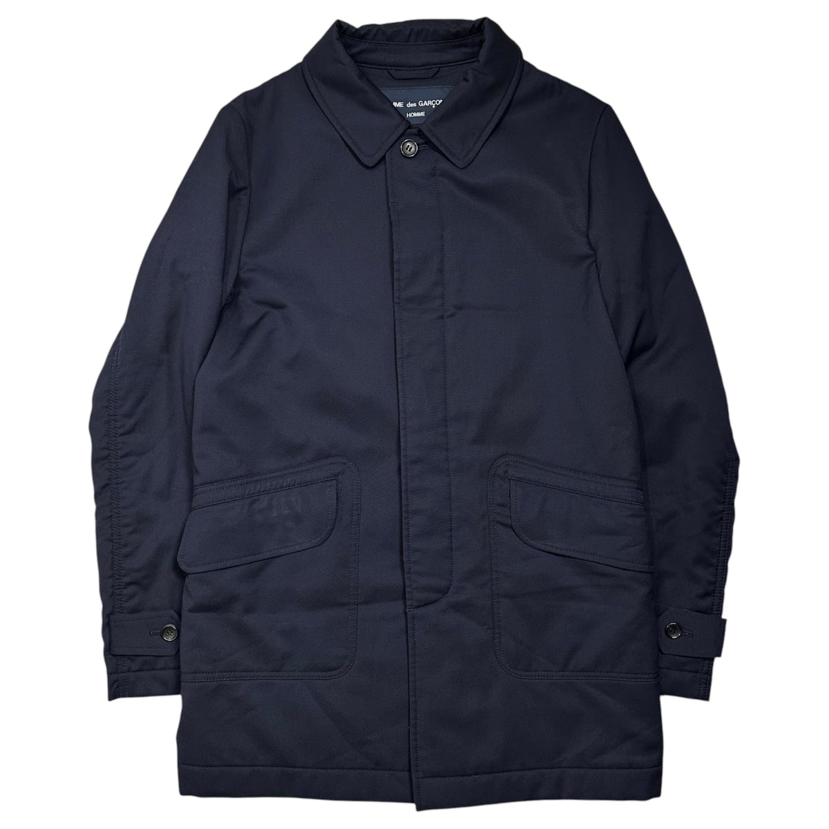 COMME des GARCONS HOMME 14AW Dot-Lined Wool Coat Navy Size S