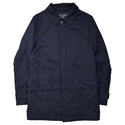 COMME des GARCONS HOMME 14AW Dot-Lined Wool Coat Navy Size S