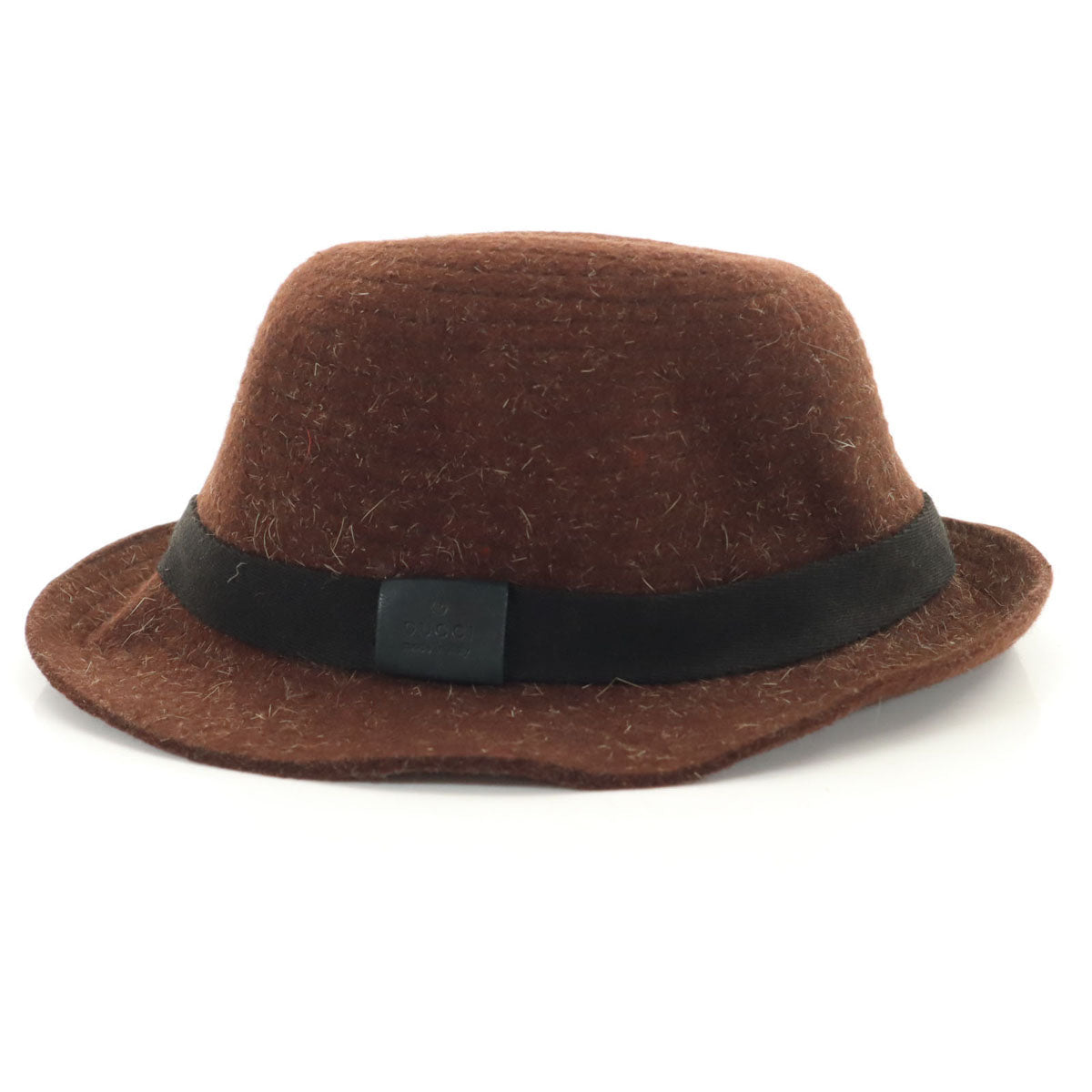 GUCCI Made in Italy Wool Hat Brown Size XL