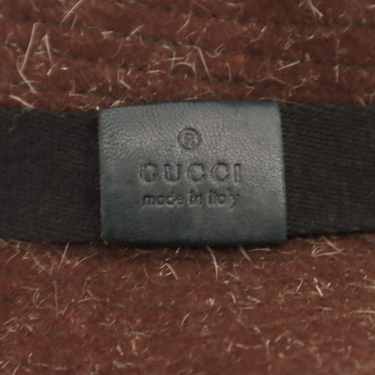 GUCCI Made in Italy Wool Hat Brown Size XL