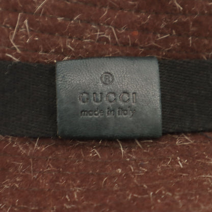 GUCCI Made in Italy Wool Hat Brown Size XL