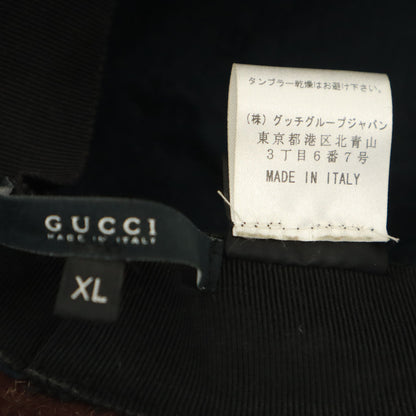 GUCCI Made in Italy Wool Hat Brown Size XL
