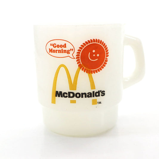 Fire-King Vintage USA Made McDonald's Milk Glass Mug White