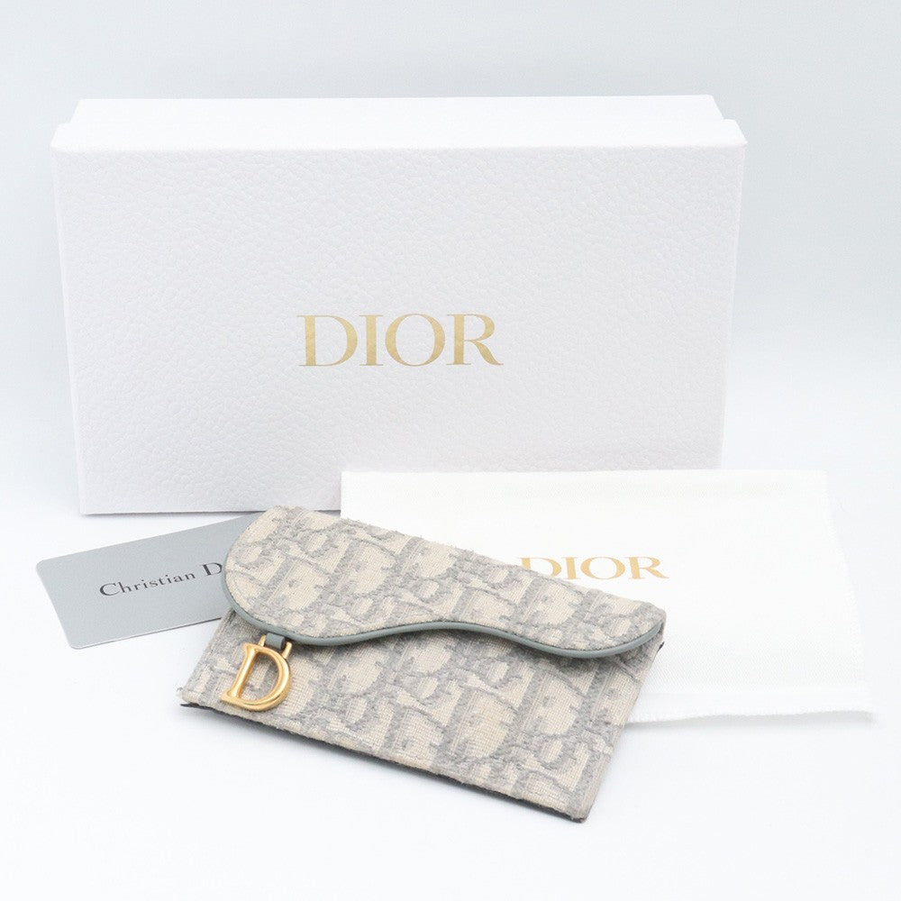 DIOR SADDLE Flap Card Holder Gray Wallet Size ONE SIZE