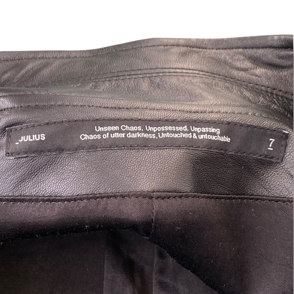 JULIUS 22SS Lamb Leather Jacket Black Size 3