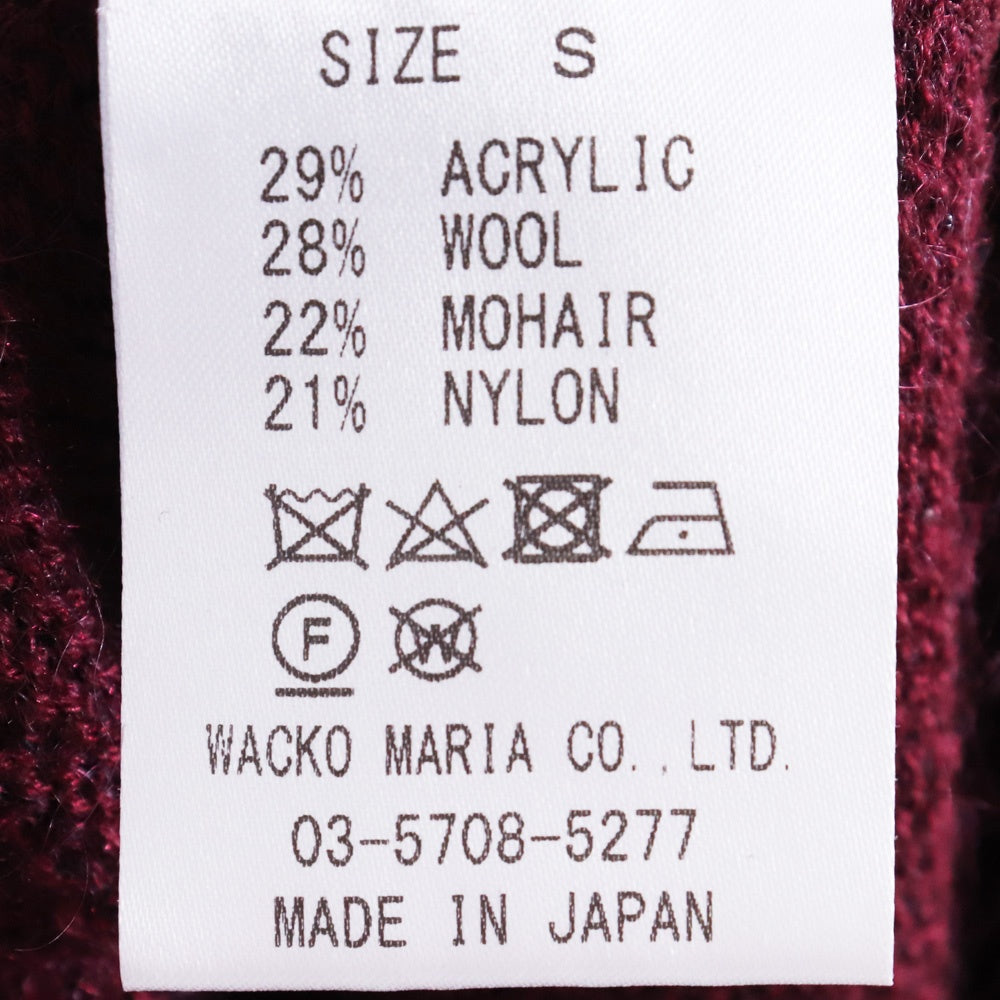 WACKO MARIA 23SS Mohair Knit Cardigan Bordeaux Size S