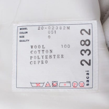 SACAI 20AW Wool Melton Biker Pants White Size 0