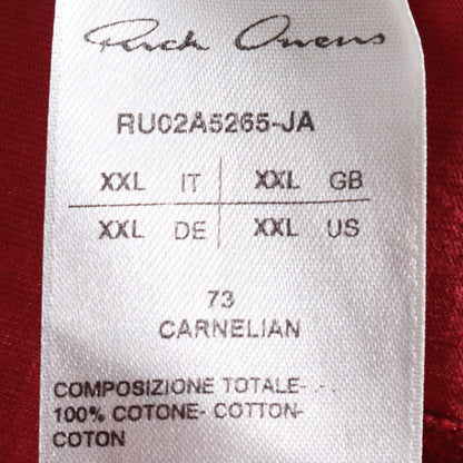 RICK OWENS 21AW Short Level T-Shirt Red Size XXL