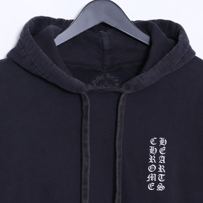Chrome Hearts Vertical Logo Sleeve Print Hoodie Black Size L