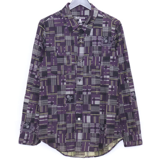 MASTERMIND JAPAN Radiance Skull Jacquard Shirt Purple Size S