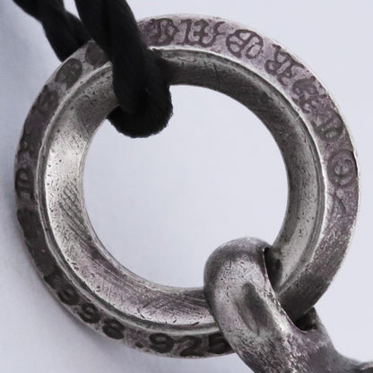 CHROME HEARTS 1 Ball Tiny CH Cross Pendant Silver Size F