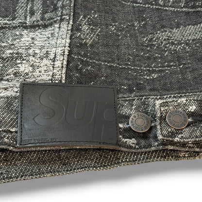 SUPREME 23SS Archive Denim Jacquard Jacket Black Size L