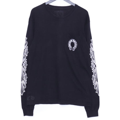 CHROME HEARTS Horseshoe Floral Cross T-Shirt Black Size L