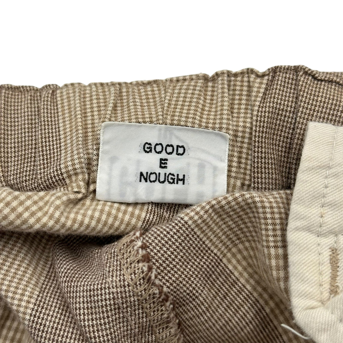 GOODENOUGH 90s Back GE Print Check Easy Shorts Brown Size M