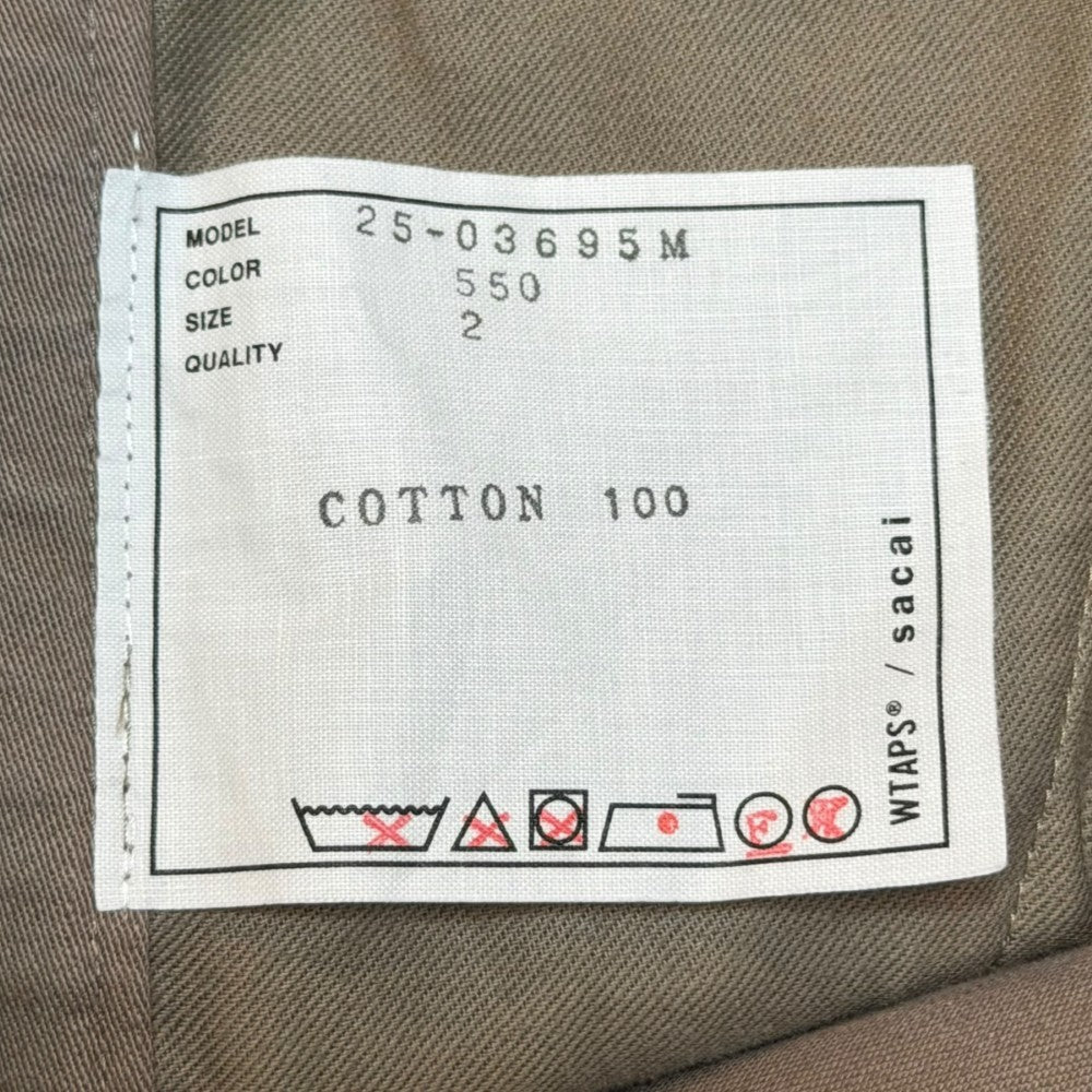 SACAI x WTAPS 25SS Cotton Back Satin Pants Taupe Size 2