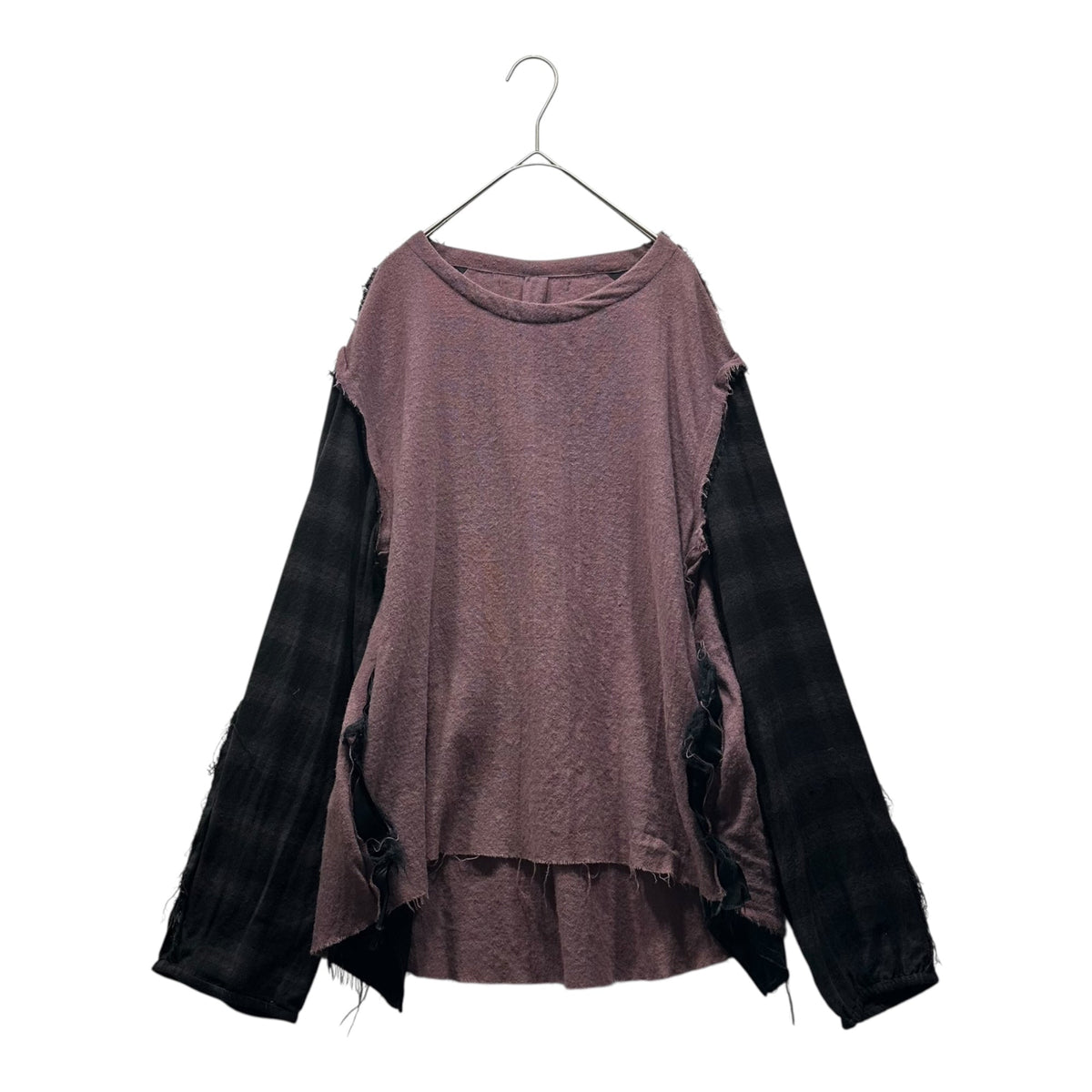 Leh Sleeve-Split Wool Pullover Shirt Multi Size M