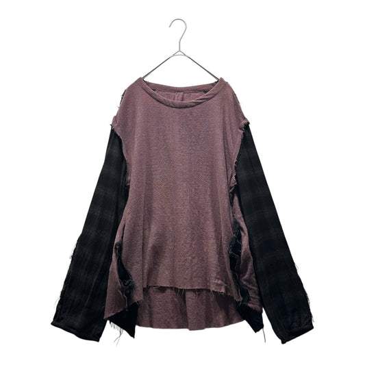 Leh Sleeve-Split Wool Pullover Shirt Multi Size M