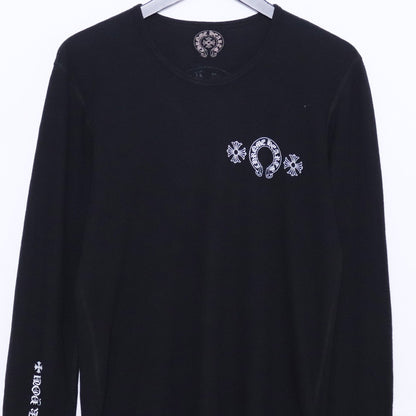 CHROME HEARTS Old Horseshoe CH+ Thermal Long Sleeve Tee Black Size M