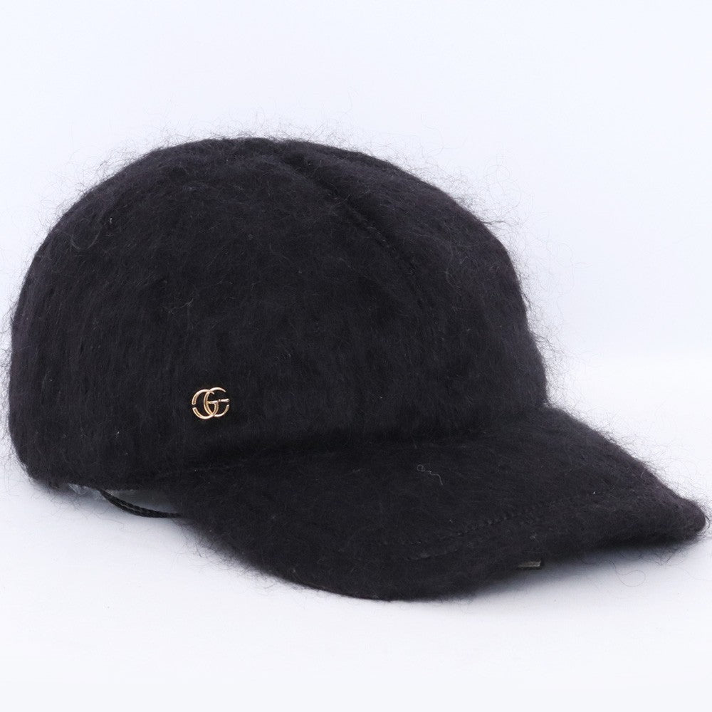 GUCCI Mohair Baseball Cap Black Size L