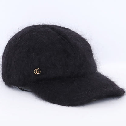 GUCCI Mohair Baseball Cap Black Size L