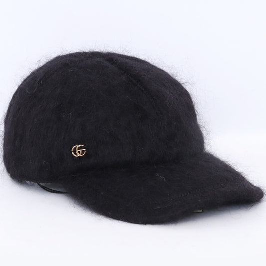 GUCCI Mohair Baseball Cap Black Size L