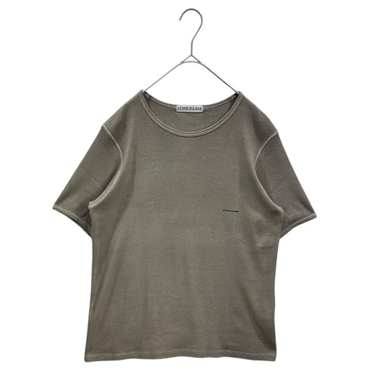 STONE ISLAND 99SS One-Point Logo Ribbed T-Shirt Gray Size S