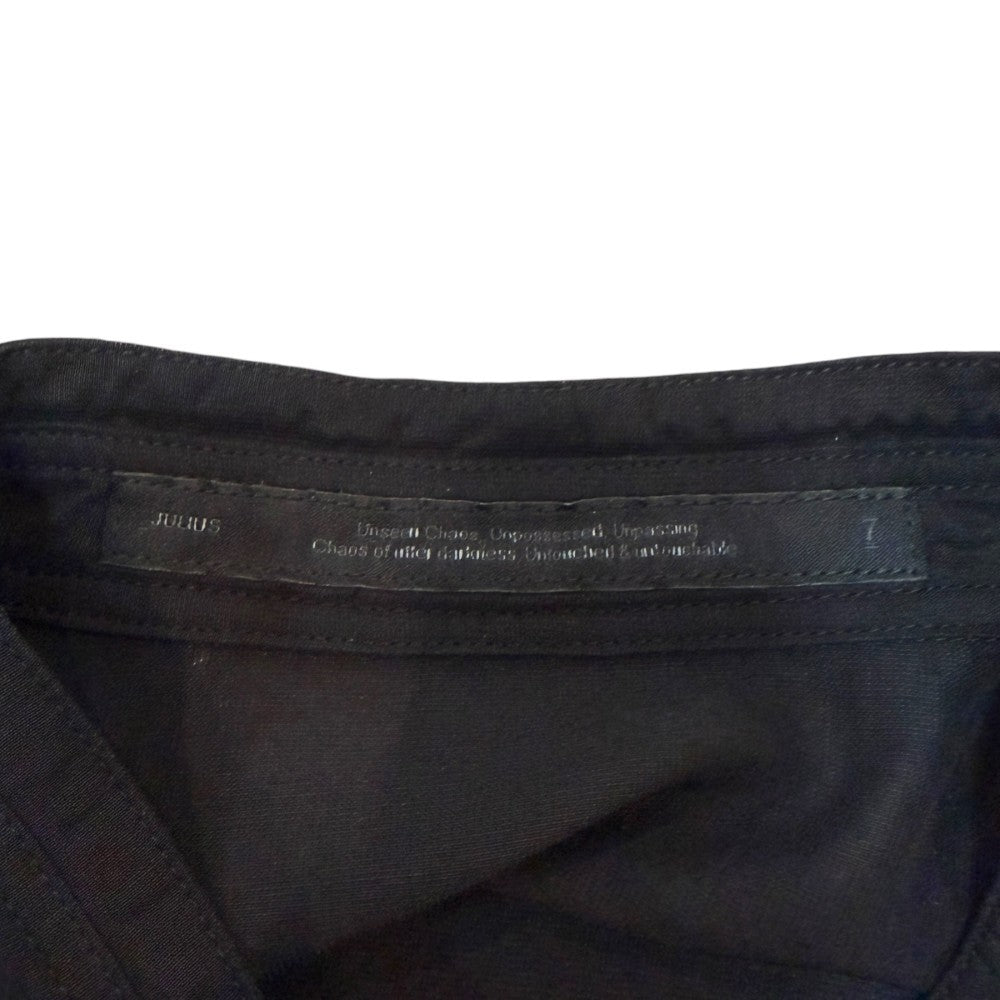 JULIUS 25SS Sleeveless Drop Shoulder Shirt Black Size 2