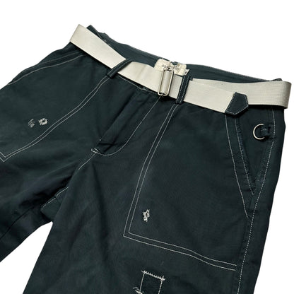 AFFA Distressed Belted Bondage Pants Navy Size M