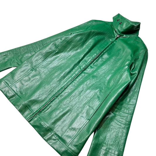 Rick Owens DRKSHDW 18SS Coated Zip Denim Jacket Green Size S