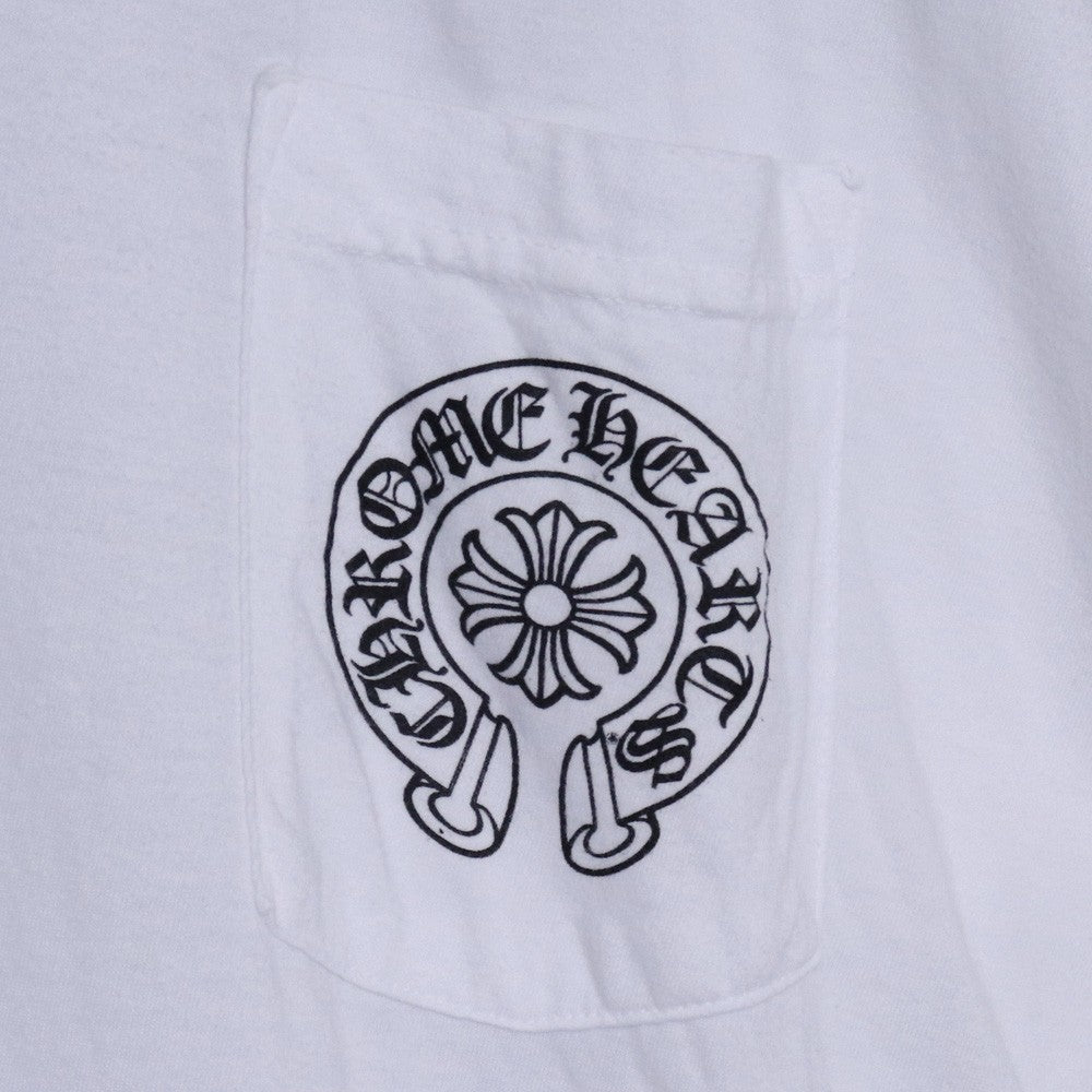 CHROME HEARTS Horseshoe Print Pocket T-Shirt White Size XXL