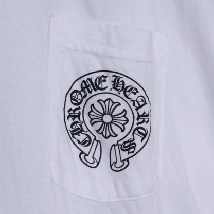 CHROME HEARTS Horseshoe Print Pocket T-Shirt White Size XXL