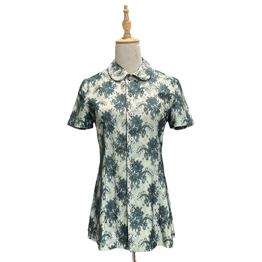 COMME des GARCONS 98SS Floral Lace S/S Shirt Green Size M