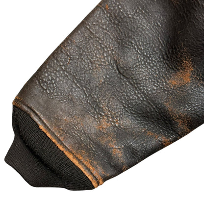 AVIREX G-1 Flight Leather Jacket Patches Brown Size S