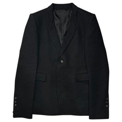 Rick Owens Cotton-Wool Brushed 1B Blazer Jacket Size 38