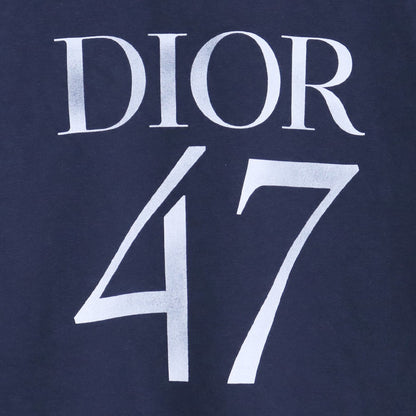DIOR HOMME 24SS Damaged Slub Cotton T-Shirt Navy Size M