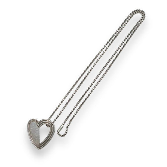 POLYTERON Heart Motif Remake Necklace Silver Size 70CM