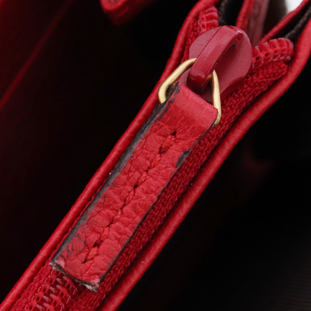 Gucci Vintage Logo Print Red Zip-Around Wallet Size F