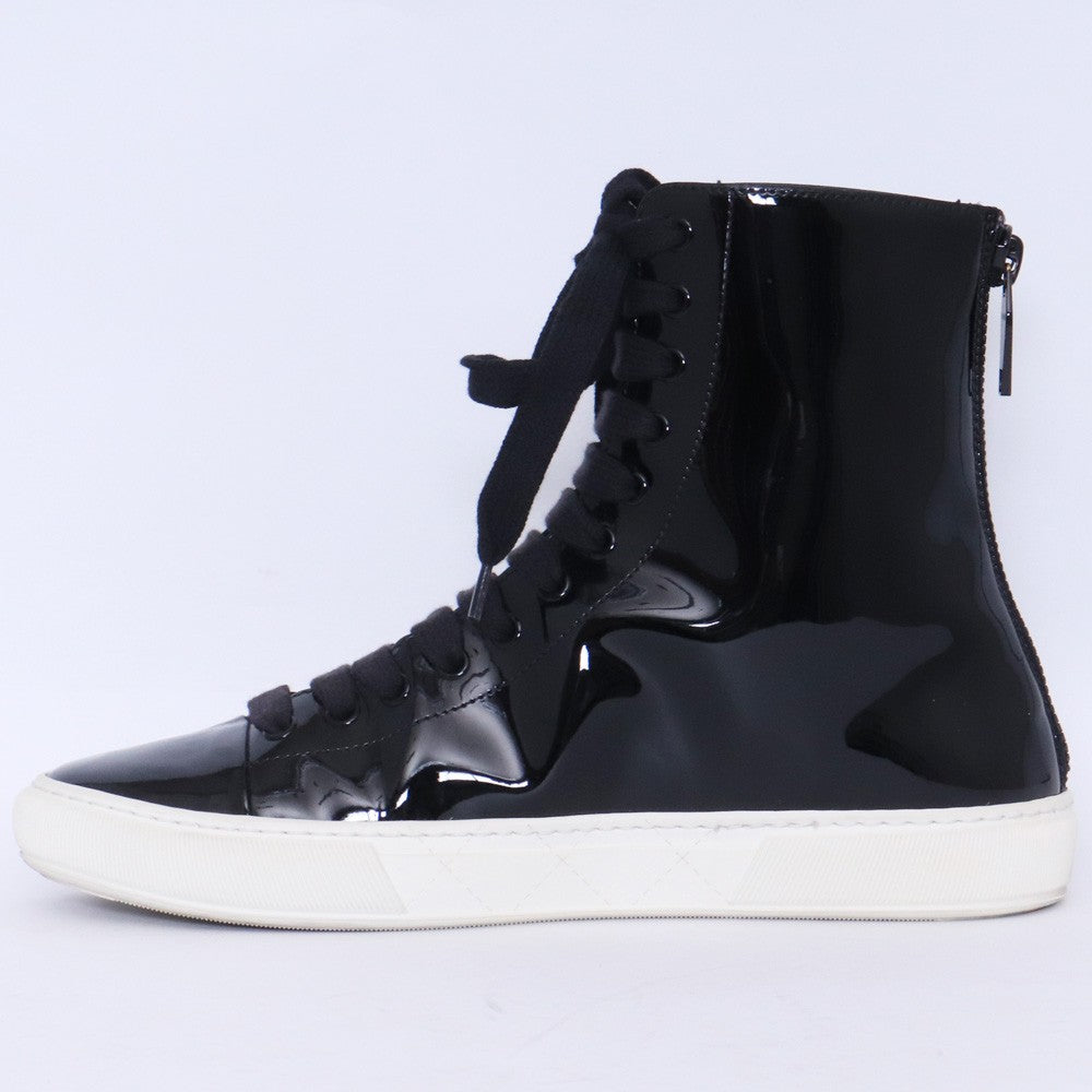 BALMAIN Enamel Side-Zip Hi-Top Sneakers Black Size EU 39