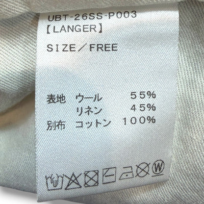 UBUNTU 26SS Langer Wool Stitch Wide Pants Navy Free Size