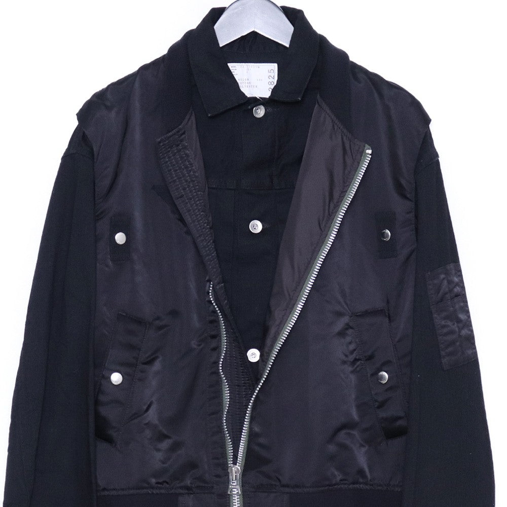 SACAI 22AW Nylon Twill Mix Blouson Jacket Black Size 2