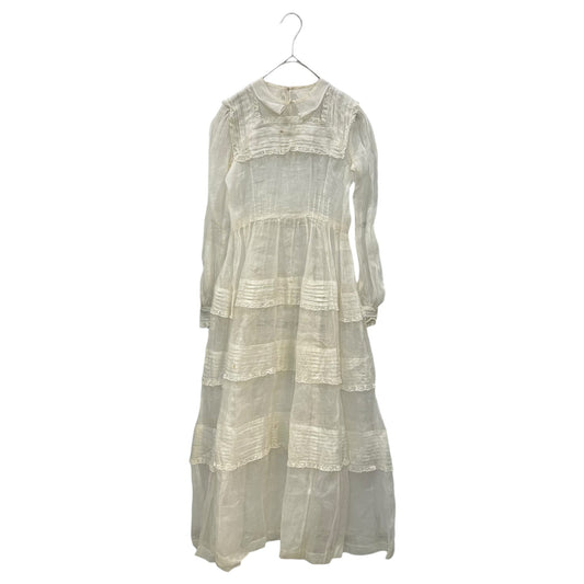 Euro antique 1900s Organza Dress Beige