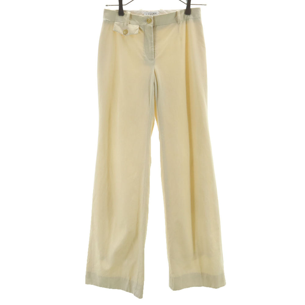 CELINE French Wool Blend Bootcut Pants Beige Size 34