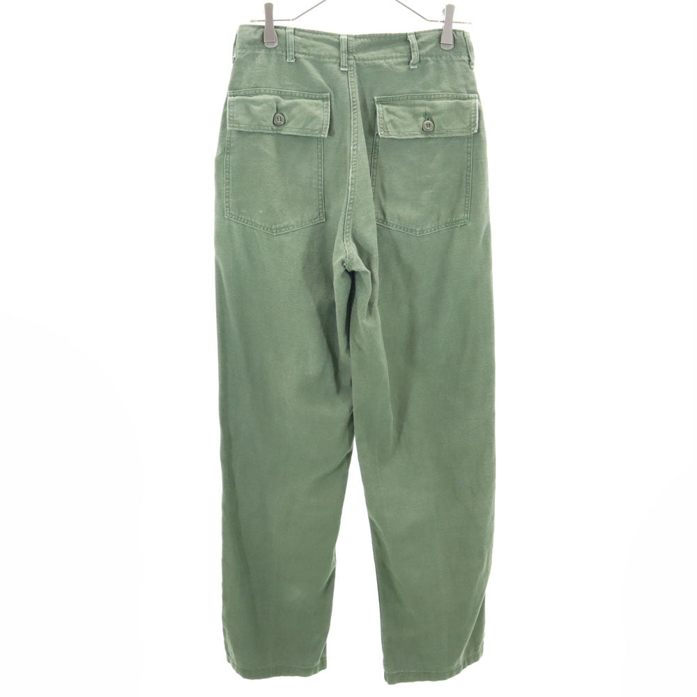 US ARMY 70s Vintage Cotton Sateen Baker Pants Khaki Size W30