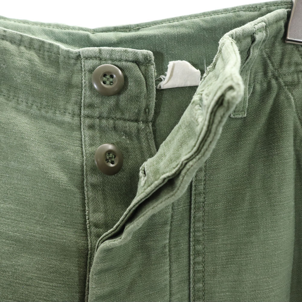 US ARMY 70s Vintage Cotton Sateen Baker Pants Khaki Size W30